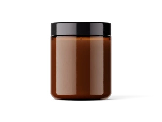 Słoik szklany brązowy pojemnik do świec zalewanych 120 ml z czarną nakrętką