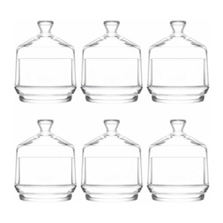 szkło do świec z pokrywką cukiernica z pokrywką 260 ml ZESTAW 6 sztuk