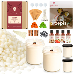 Zestaw do robienia dużych świec z wosku sojowego 4x350 ml