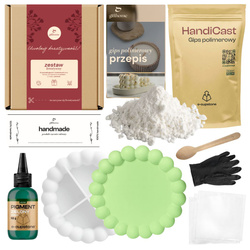 Mały zestaw do robienia OKRĄGŁEJ TACKI Z GIPSU polimerowego na PREZENT