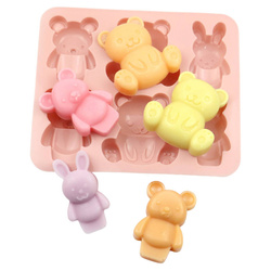 Forma foremka silikonowa do mydła mydełek KRÓLIK NIEDŹWIADEK 6 szt. GH-FS124
