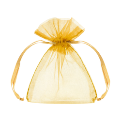 Woreczki z organzy ZŁOTE do pakowania mydełek i świec 7,5x10cm - 10 szt.