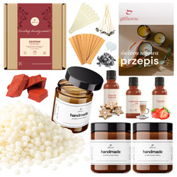 Zestaw do wyrobu robienia świec świeczek diy 500 g + 3 x 180 ml