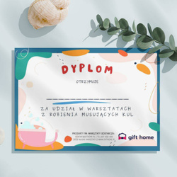 Dyplom ukończenia warsztatów z robienia musujących kul A5