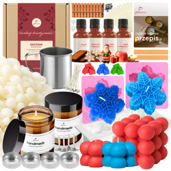 Mega zestaw do robienia świec święta na prezent wosk sojowy DIY 68w1 XXL