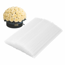 Patyczki akrylowe 20cm do kwiatów bukietów mydlanych i woskowych – Zestaw 100 sztuk