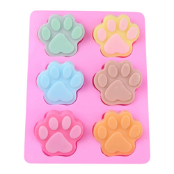 Silikonowa forma PSIE ŁAPKI do mydła 6 szt. GH-FS008