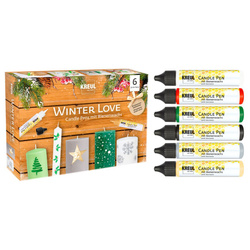 Pisaki farby do świec mydła Kreul zestaw zimowy 6 kolorów Winter Love