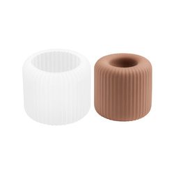 Forma silikonowa mały pojemnik na świecę w paski do odlewów z gipsu GH-FS328