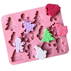 Świąteczna silikonowa forma ŚWIĘTA płatek śniegu, bałwan, ciastek, choinka 12 szt. GH-FS229
