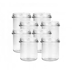 Duże szklane pojemniki do świec zalewanych 350 ml, zestaw 8 szt.
