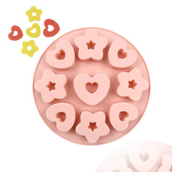 Forma foremka silikonowa do mydła Serca i Gwiazdki 9 szt. GH-FS112