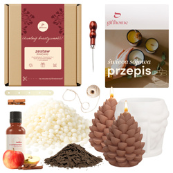 Zestaw kreatywny do robienia pięciu świec JESIENNE SZYSZKI z wosku foremki na prezent DIY