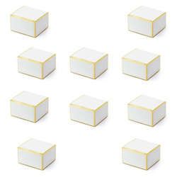 Białe opakowanie ze złotymi metalizowanymi brzegami 10 szt. 6x3,5x5,5cm