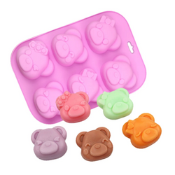 Forma foremka silikonowa do mydła mydełek MIŚ NIEDŹWIADEK 6 szt. GH-FS154