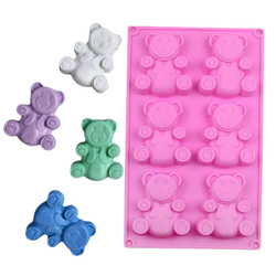 Forma silikonowa do bazy mydlanej mydła MISIE 6 szt. GH-FS225