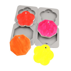 Forma zawieszka foremka silikonowa do zawieszek i mydełek Hexagon Kwiat 4 szt. GH-FS285 