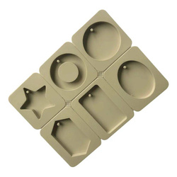 Silikonowa forma do tabliczek woskowych zawieszek TABLICZKA 6 szt. GH-FS98