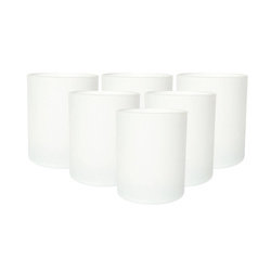 Szklany pojemnik na świece zalewane 300 ml biały mat 6 szt.