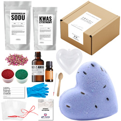 Zestaw do robienia kul do kąpieli DIY SERCE kreatywne pudełko na prezent