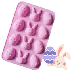 Foremka do mydeł wosku Wielkanoc ZAJĄC I JAJA 12 szt. GH-FS208