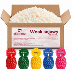 Zestaw POLSKI WOSK SOJOWY PILLAR DO ŚWIEC WOLNOSTOJĄCYCH 4,5kg + 5 kolorowych barwników