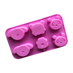 Forma silikonowa do mydła mydełek MISIE PIESKI PANDA 6 szt. GH-FS90