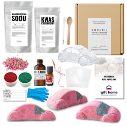 Zestaw kreatywny do robienia kul do kąpieli dla dzieci SAMOCHODZIK na prezent