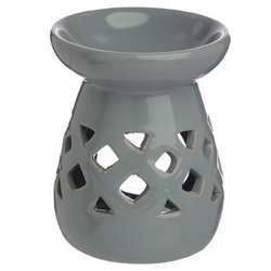 Kominek zapachowy ceramiczny do olejków aromaterapii wosków tealight szary
