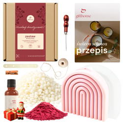 Zestaw kreatywny do robienia dwóch świec DUŻY ŁUK foremki na prezent DIY