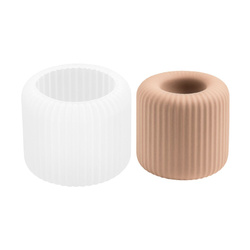 Forma silikonowa średni pojemnik na świecę tealight w paski do odlewów z gipsu GH-FS327