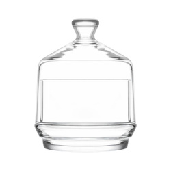 Szklana przezroczysta cukiernica z pokrywką 260 ml do świec