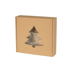 Karton pudełko świąteczne z choinką 15x15x5 cm do pakowania mydła, wosku, kul dekoracji 10 szt.