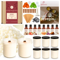 MEGA Zestaw do robienia dużych świec z wosku sojowego 8x350 ml