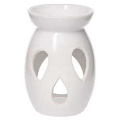 Kominek zapachowy ceramiczny podgrzewacz do olejków aromaterapii wosków tealight biały łezka