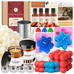 Mega zestaw do robienia świec święta na prezent wosk sojowy DIY 68w1 XXL
