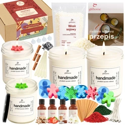 Zestaw ŚWIĄTECZNY do robienia dużych świec z wosku sojowego na prezent 4x350 ml