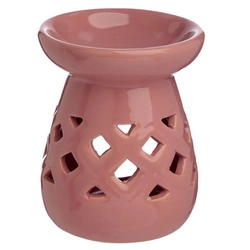 Kominek zapachowy ceramiczny do olejków aromaterapii wosków tealight ciemnoróżowy