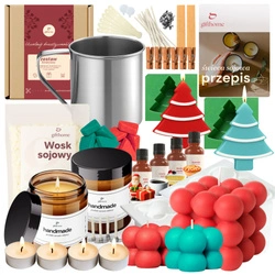 Mega zestaw do robienia świec święta na prezent wosk sojowy DIY 68w1 XXL