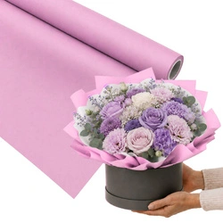 Folia florystyczna w rolce matowa gładka do flowerboxów bukietów prezentów lila 50cm 8,20m