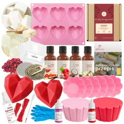 Zestaw do robienia mydła SERCA NA WALENTYNKI prezent dla par i zakochanych XXL
