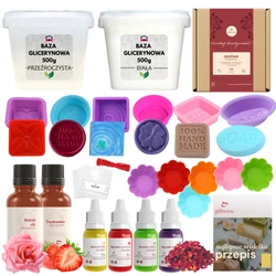 DUŻY zestaw do robienia mydła mydeł naturalnych glicerynowych kreatywne pudełko