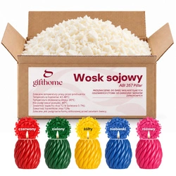 Zestaw POLSKI WOSK SOJOWY PILLAR DO ŚWIEC WOLNOSTOJĄCYCH 4,5kg + 5 kolorowych barwników