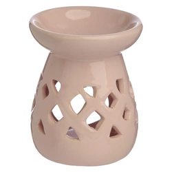Kominek zapachowy ceramiczny do olejków aromaterapii wosków tealight jasnoróżowy