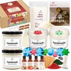 Zestaw ŚWIĄTECZNY do robienia świec z wosku sojowego na prezent 4x235 ml 