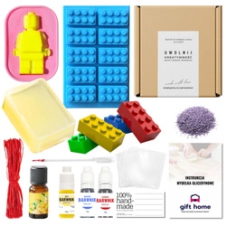 Zestaw DIY do mydełek KLOCKI I LUDZIK Z KLOCKÓW dla dzieci KREATYWNE PUDEŁKO