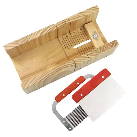 Drewniana krajalnica do mydła w kostce + 2x noże