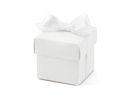 Białe pudełko prezentowe ze wstążką do mydła świec 10 szt. 5,2x5,2x5,2cm