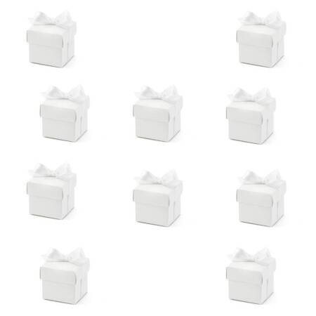 Białe pudełko prezentowe ze wstążką do mydła świec 10 szt. 5,2x5,2x5,2cm