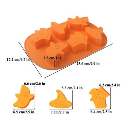 Forma foremka silikonowa do mydła Halloween domek, duch, czapka GH-FS102